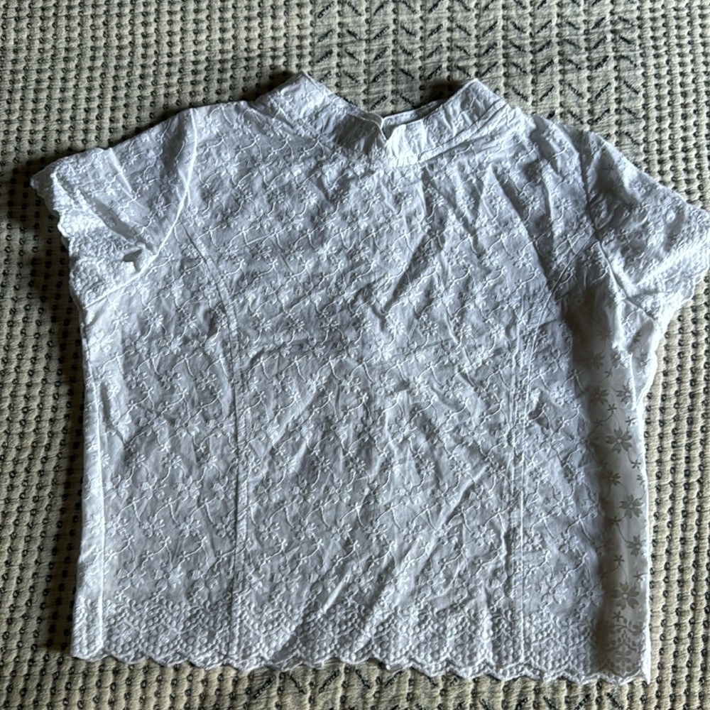 White eyelet Thai top